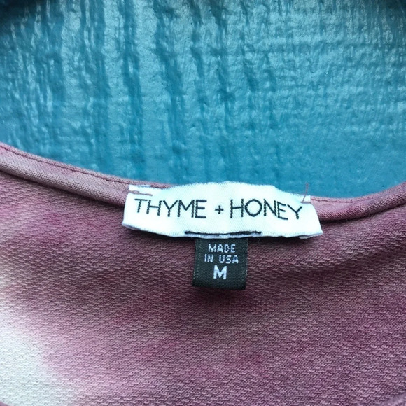 Thyme & Honey Plum Tie Dye Drop Waist Tunic Women’s Size Medium NWT - Picture 3 of 4